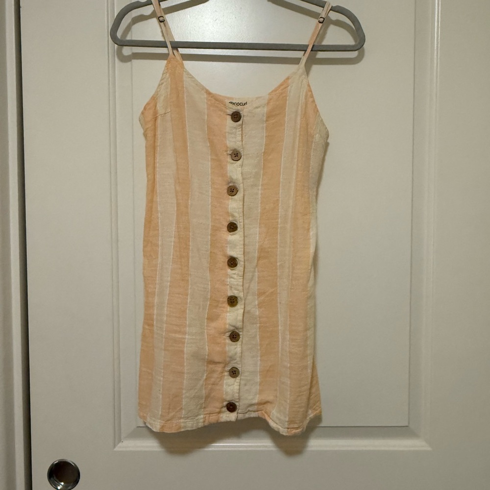 Rip Curl Orange and Cream Striped Dress